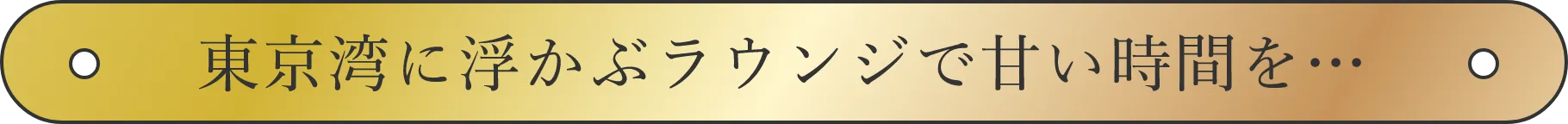 東京湾に浮かぶラウンジで甘い時間を…