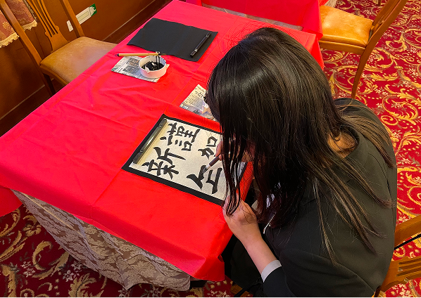 書き初めの様子